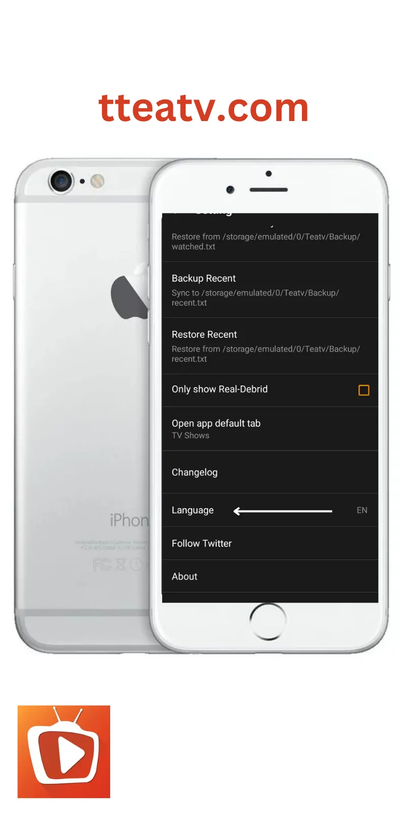 teatv language for ipad